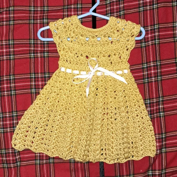 white christmas dresses Mustard Yellow Crochet Halter & Skirt Set Medium main image 0